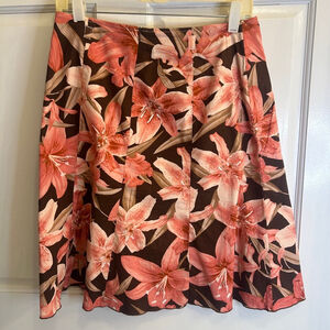 Women's Speechless Skirt Size 9 Brown Pink Floral